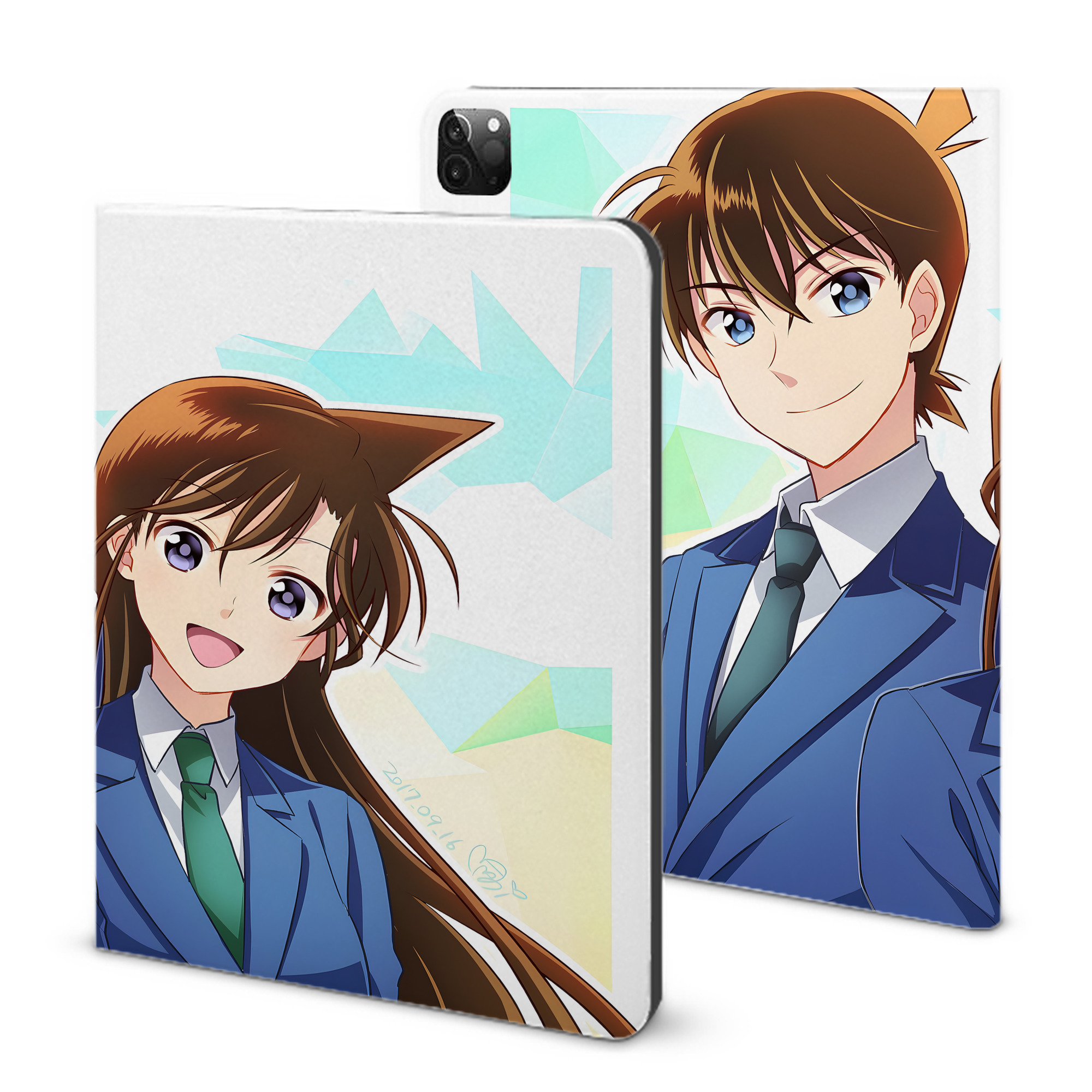 （画像用） 名探偵コナン Detective Conan IPadケース ペンホルダー付き ブックスタイルデザイン